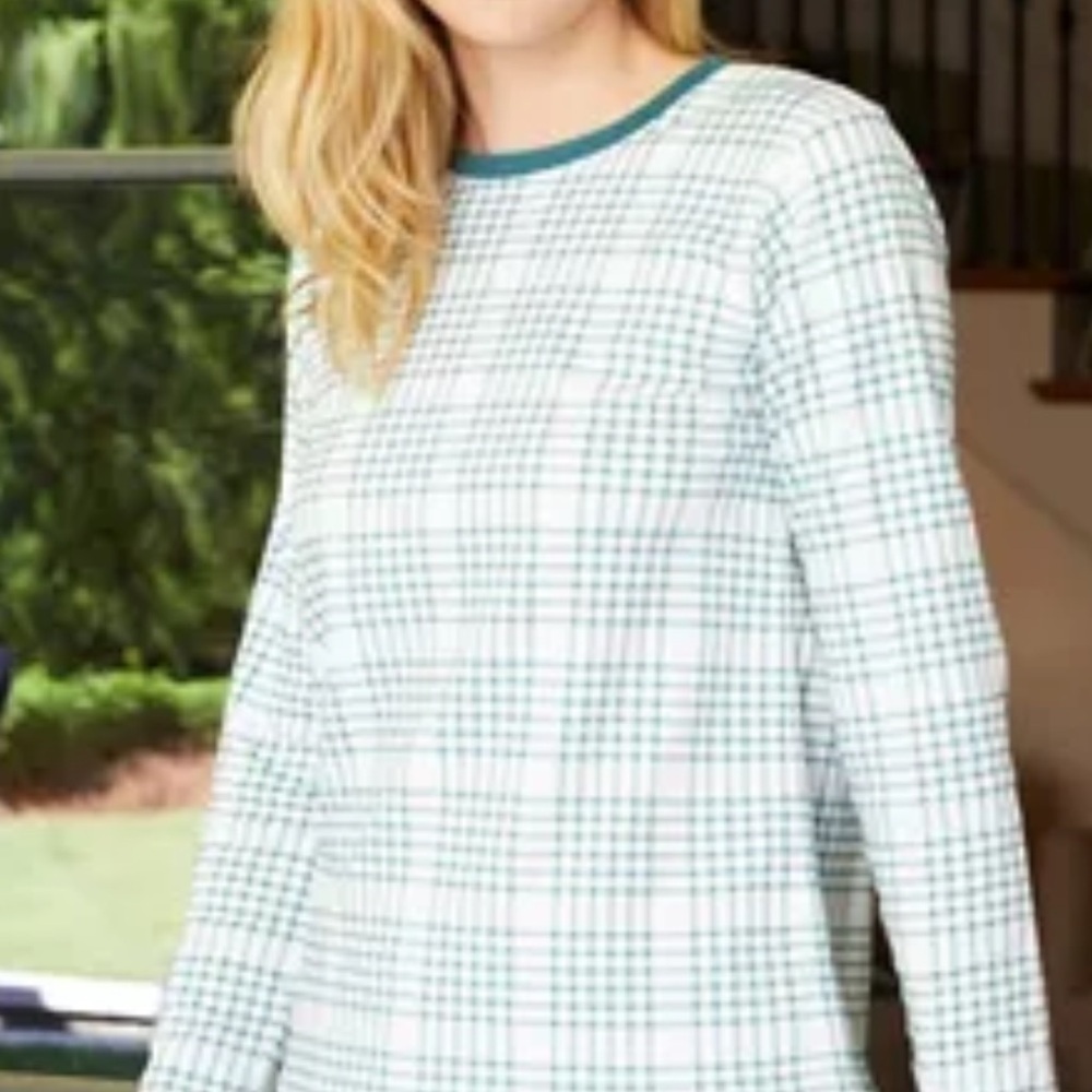 LAKE Pima Cotton Juniper Plaid Pajama Top